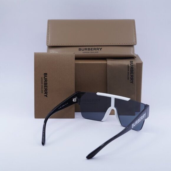 Burberry Kids JB4387 40496G Shield Sunglasses - White/Black/Grey Mirror - Picture 3 of 9